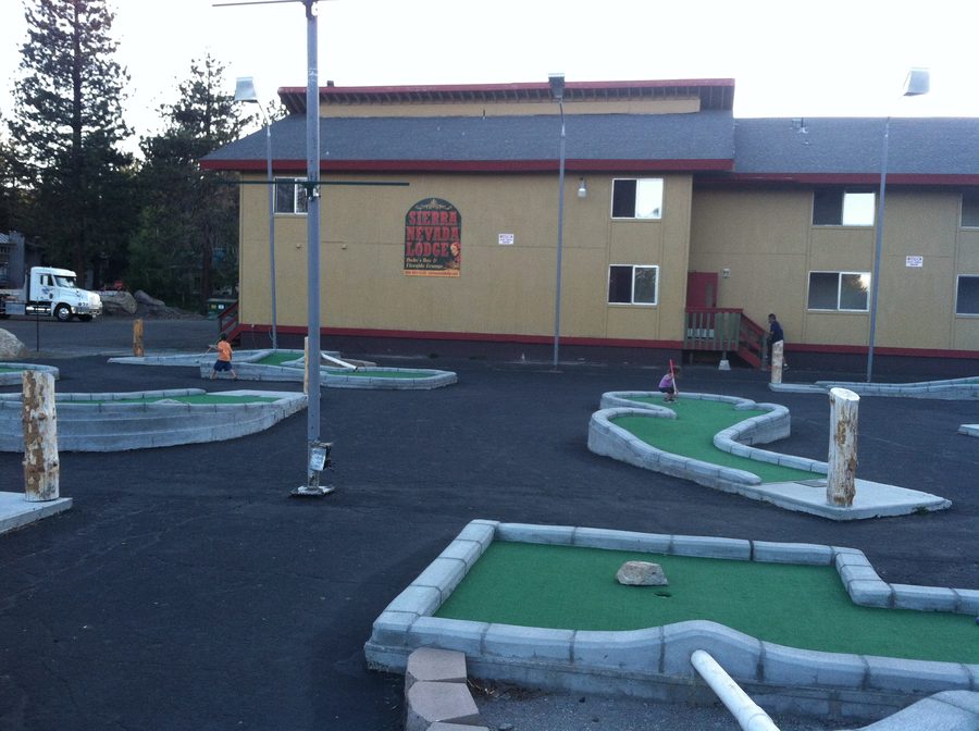 The same lot in 2012: Frosty's mini golf, beside the Sierra Nevada Lodge