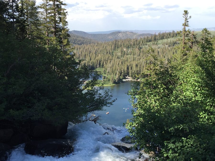 Twin Lakes, from the falls in the upper Lakes Basin